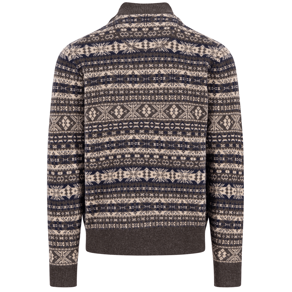 Fynch-Hatton Zip Troyer Jacquard Lambswool